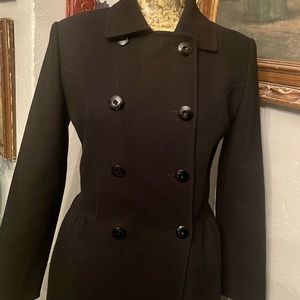 Vintage Salvatore Ferragamo Black Wool Coat Size Small/Medium
